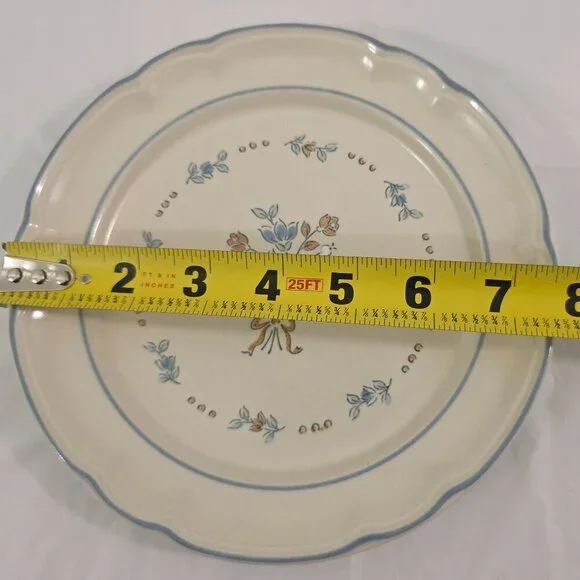 Cordella Bluet Hand Decorated 7 ¾” Stoneware Salad Luncheon Plates – Set of 4 - Picture 11 of 12
